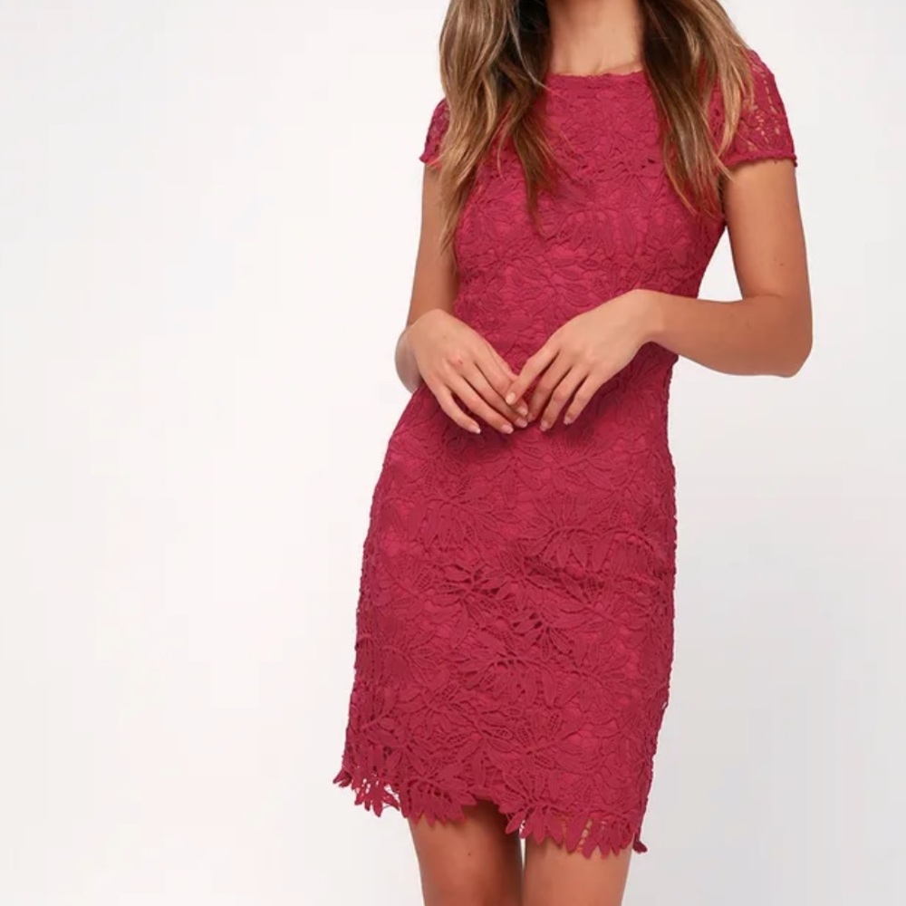 Lulus Magenta lace dress